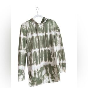 Anthropologie Jane and Delancey Cream and Green Tie Dye Sweatshirt